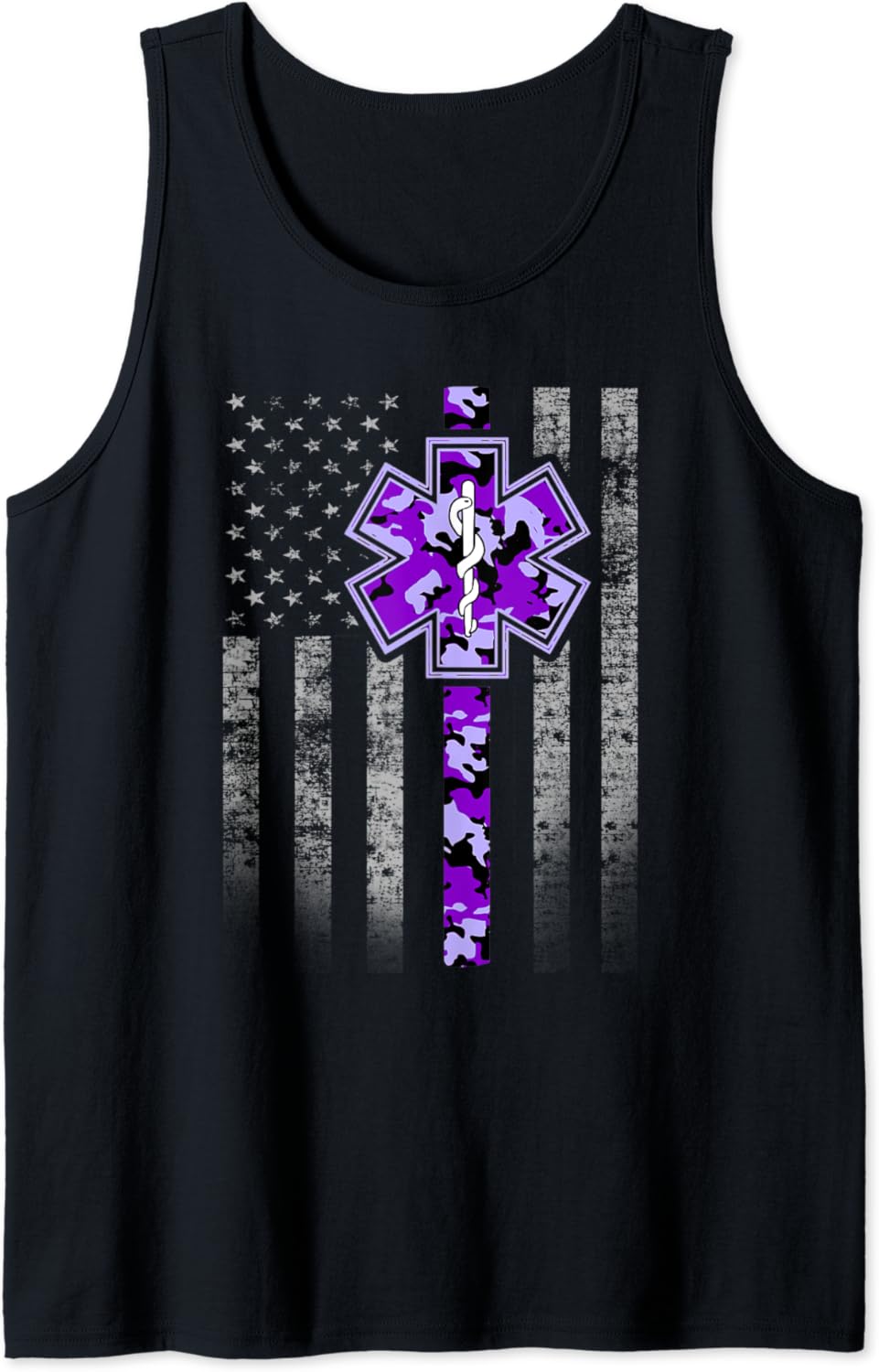 Camouflage EMT Flag Military EMT Purple Camo Tank Top